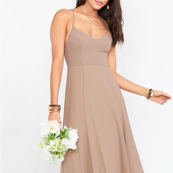 NEW! Show Me Your Mumu Godshaw Goddess Dress Bridesmaid Size XXS Dune - Picture 1 of 5